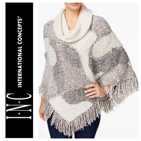 INC International Concepts Sweaters - INC International Concepts Fringe Poncho